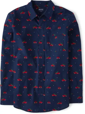 The Children's Place Men's Long Sleeve Button Up Shirt