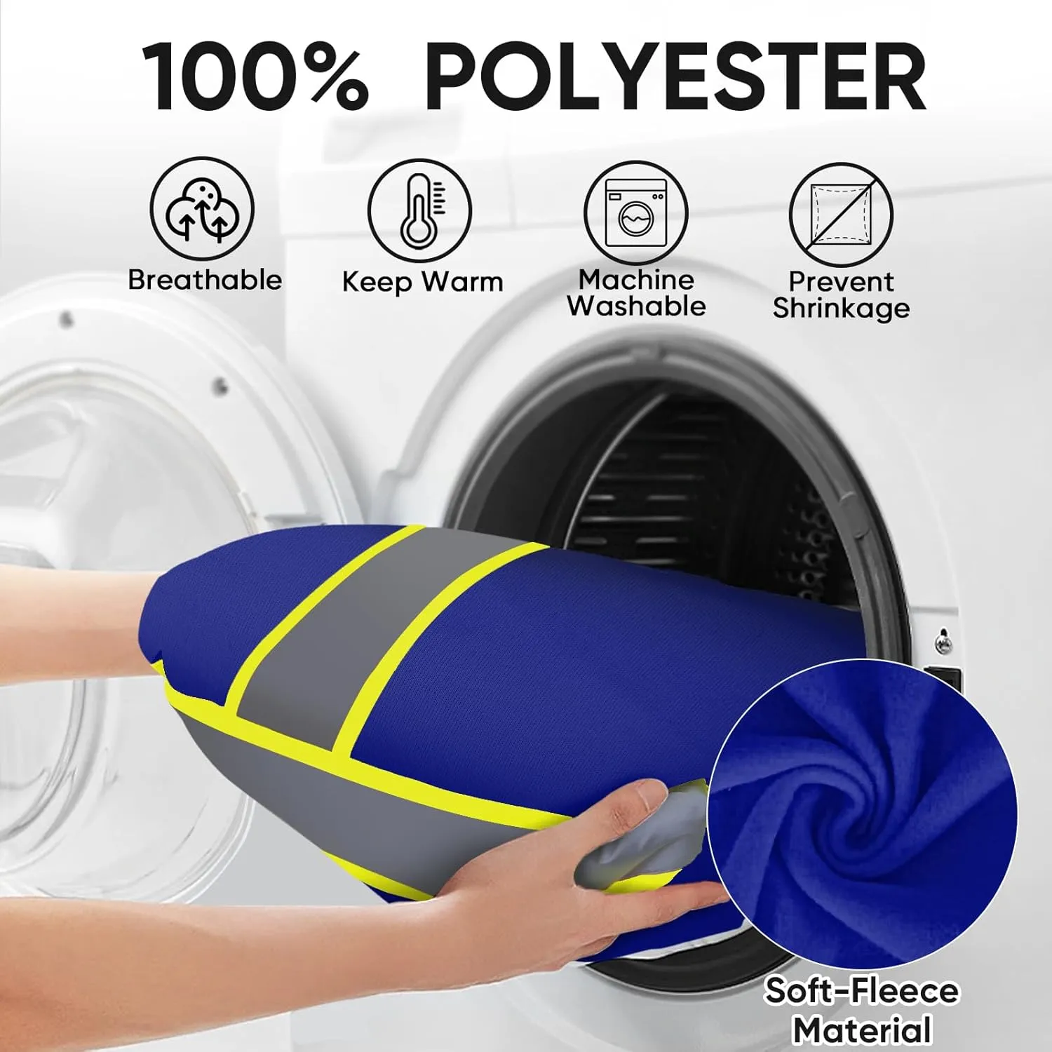 TICONN Safety Hoodie Jacket, High Vis Reflective Safety Fleece Hoodie, PPE Gear for Cold Weather Meet ANSI III