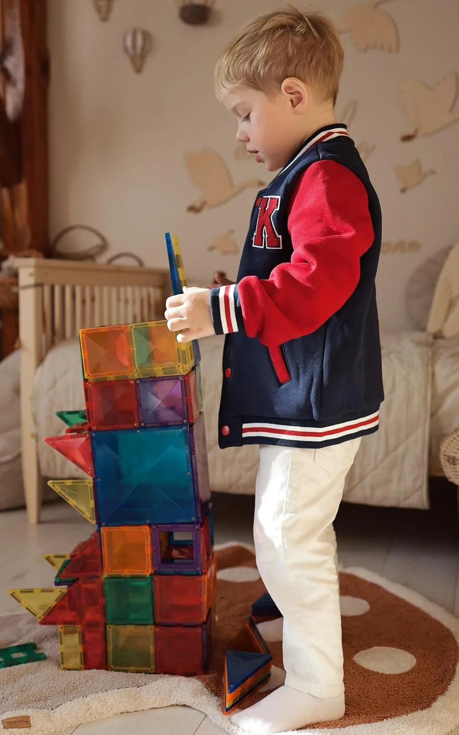 Volunboy Kids Baseball Jacket Varsity Letterman Coat Fall Winter Fleece Bomber Vintage Outerwear