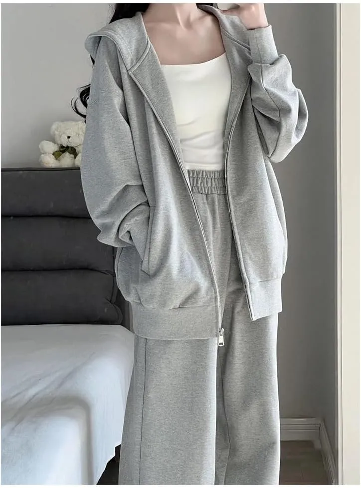 Women Gothic hoodie Retro Solid Color Zip Up Oversized Sweatshirts Harajuku Long Sleeve Hooded Jackets Coat