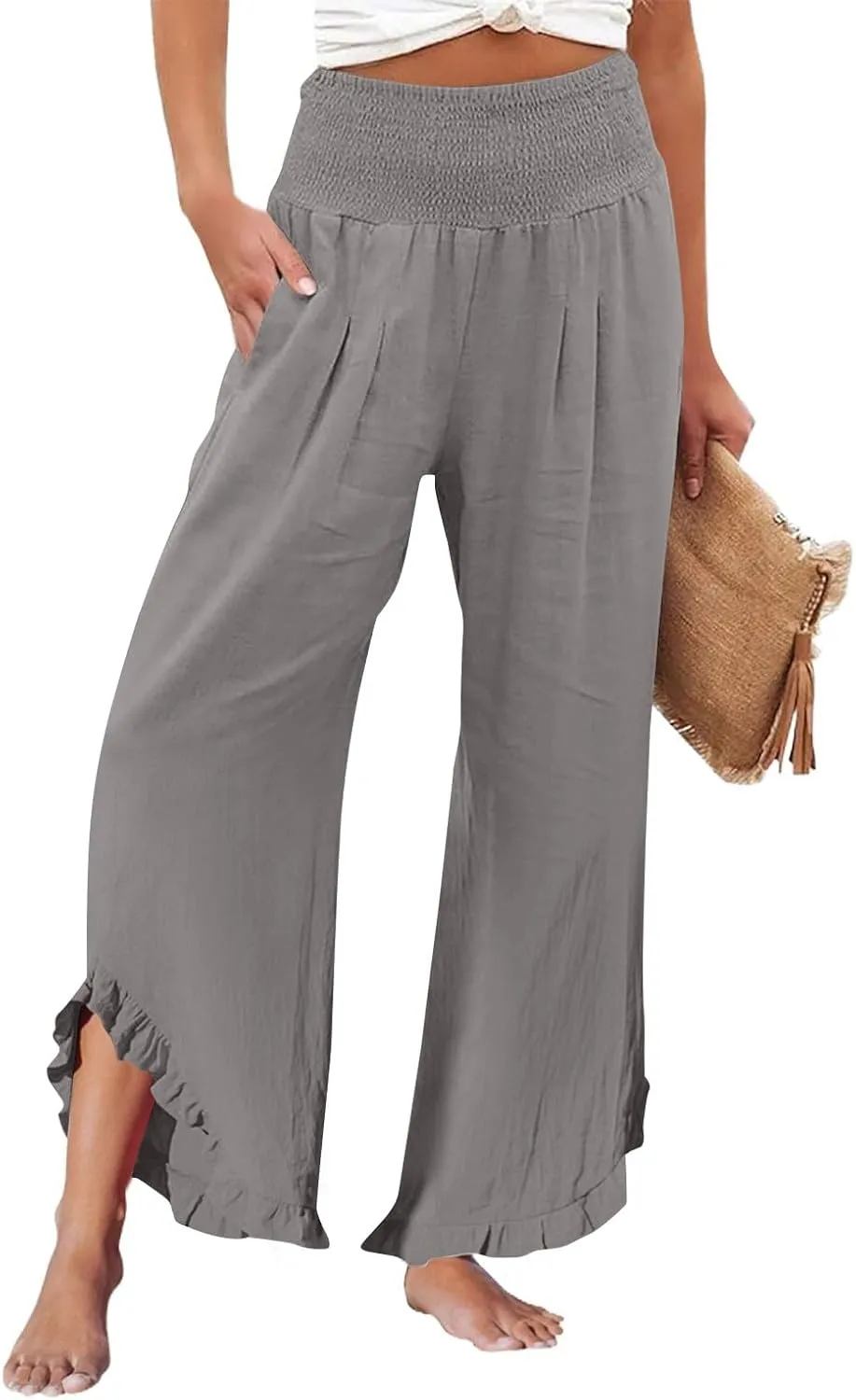 Women's Summer Casual Flowing Wide-Legged Dressy Loose Fit Fashion Pants