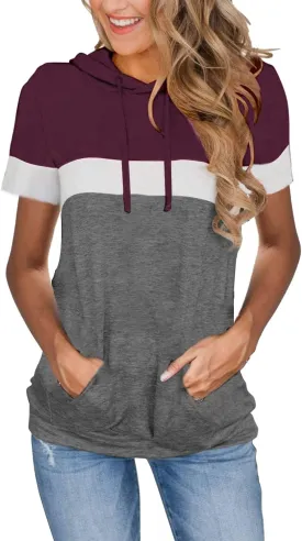 Womens Tops Summer Clothes Hoodies for Women Shirts Casual Short Sleeve Fashion Blouses Trendy Tunics