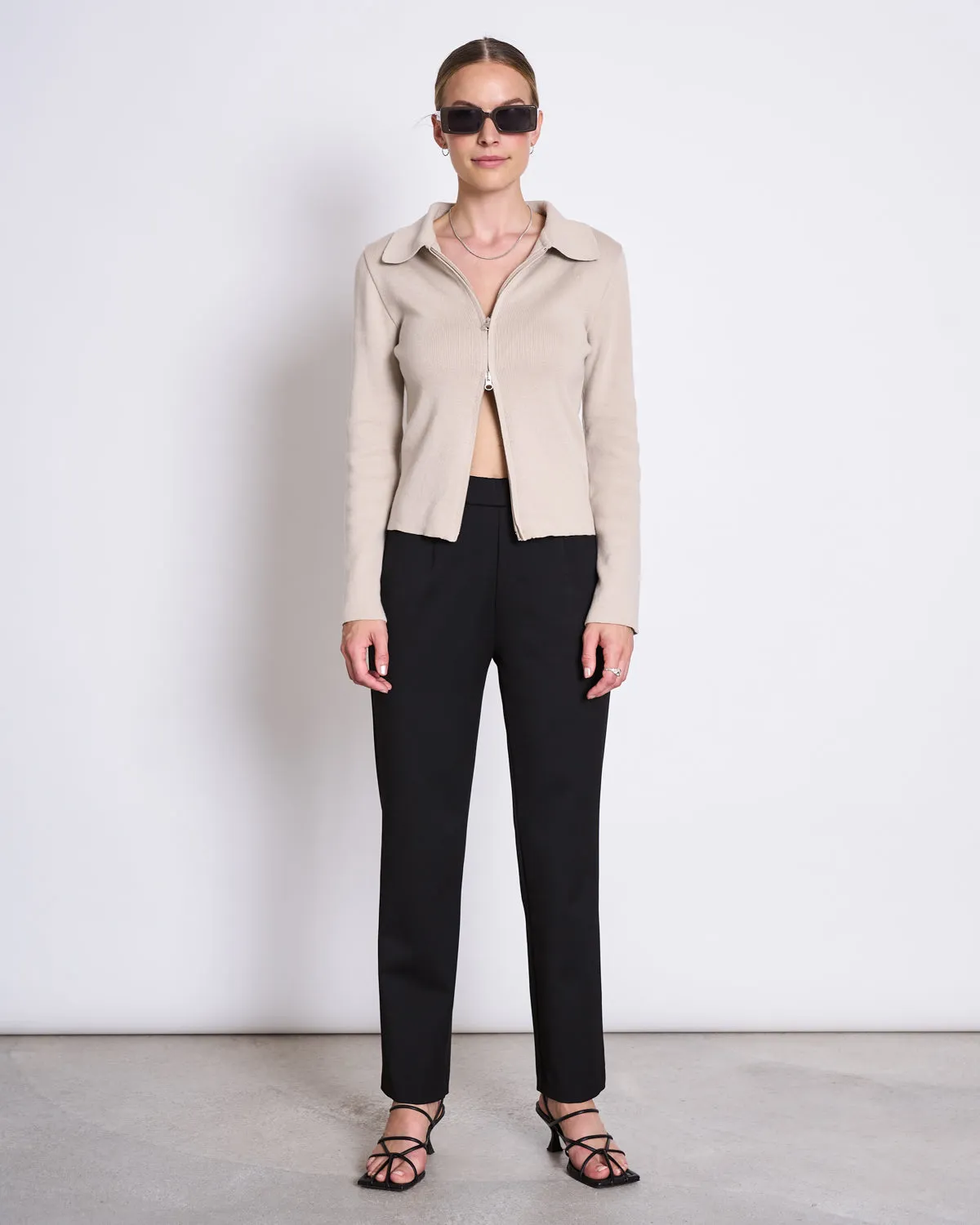ZIP CARDIGAN TYRIE IVORY GOTS