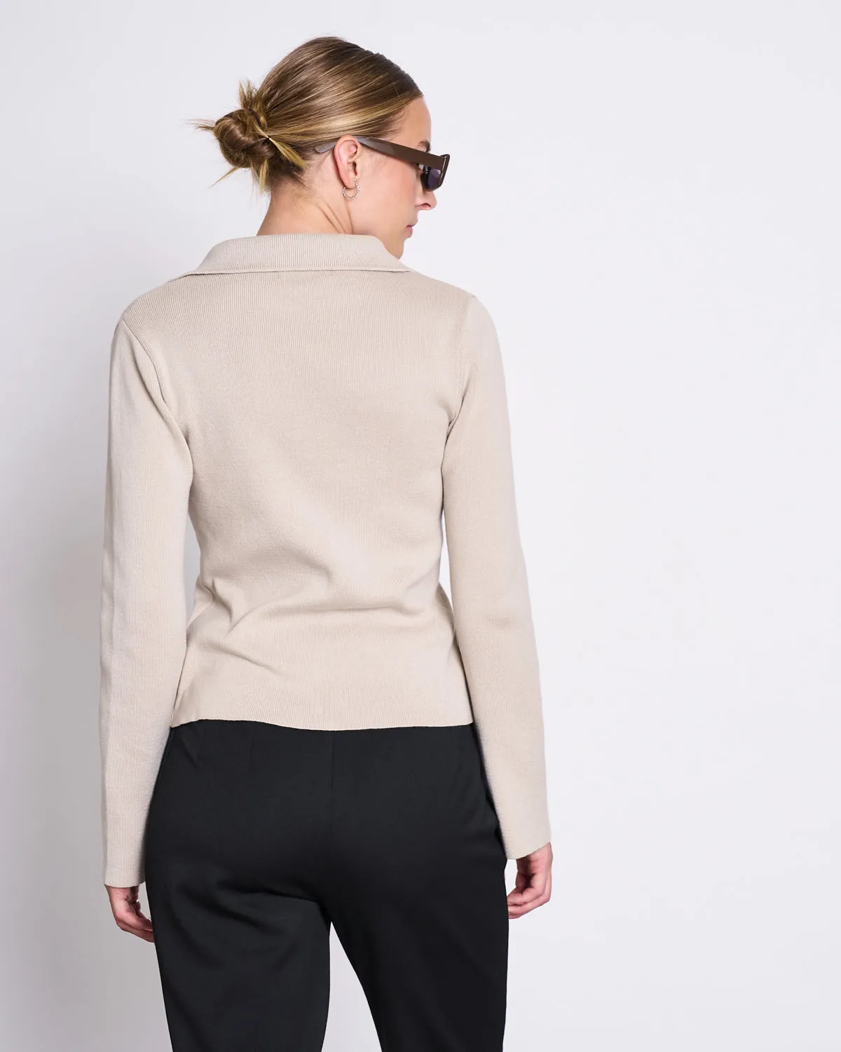 ZIP CARDIGAN TYRIE IVORY GOTS
